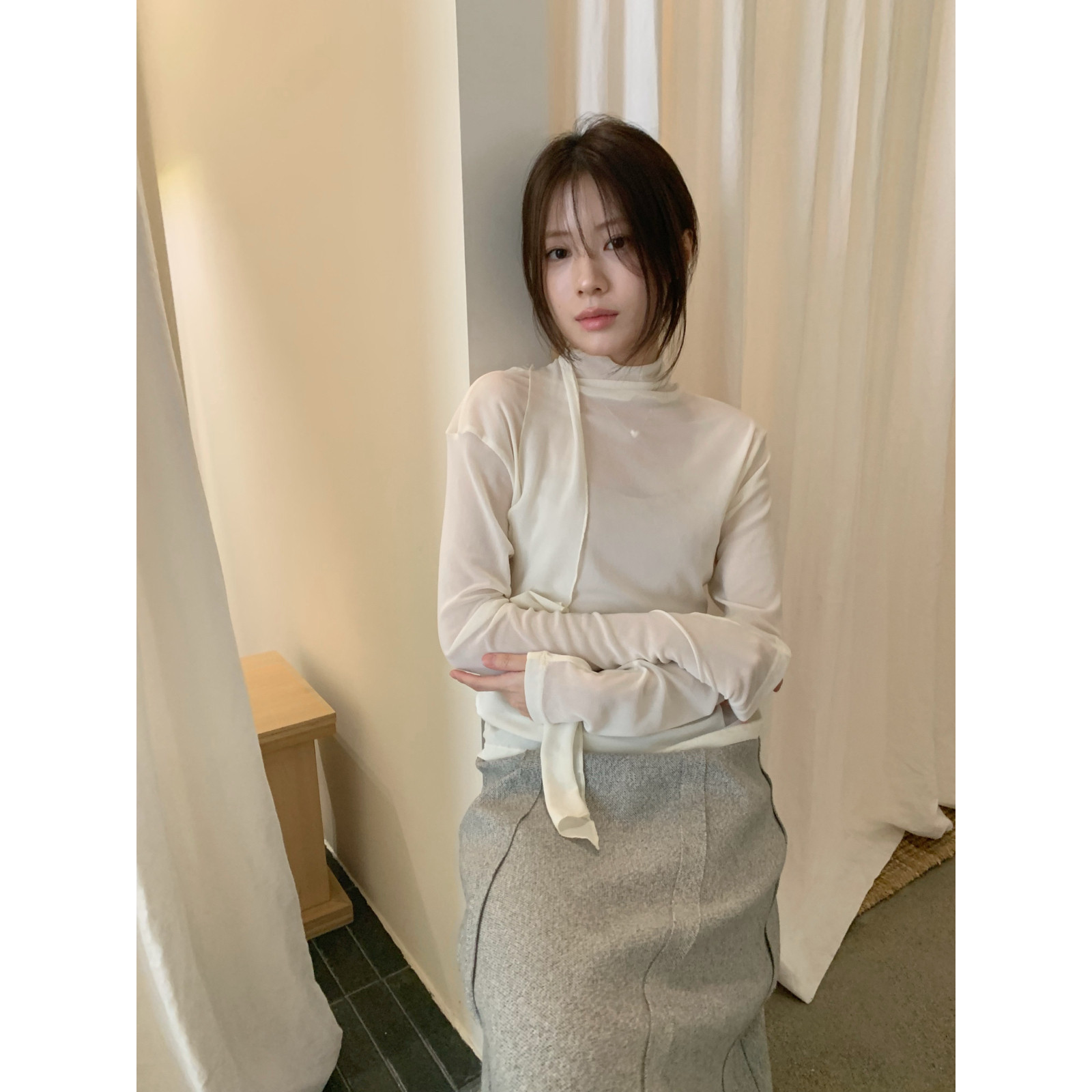 上新韩标仙仙儿纱纱长袖打底衫