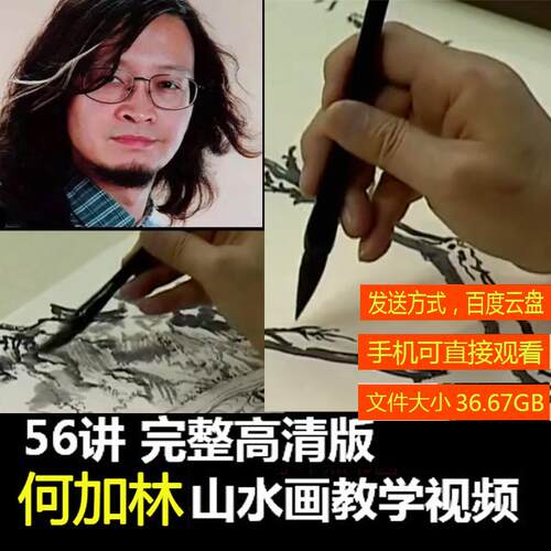何加林山水画高清视频教学讲何家林国画美术技法教程56讲素材