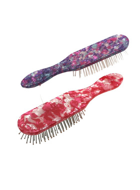 女士多色碎花醋酸板材按摩气囊梳粉色紫色头部护理气垫气泡梳子