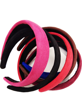 磨砂绒面鹿皮绒鸡皮绒海棉加厚绒面发箍女士洗脸发饰简约出行发夹