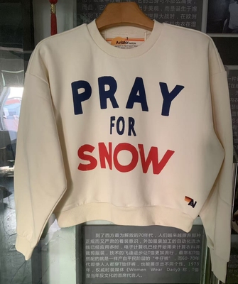 Aviator av圆领卫衣女纯棉宽松慵懒字母印花学生上衣外套女套头