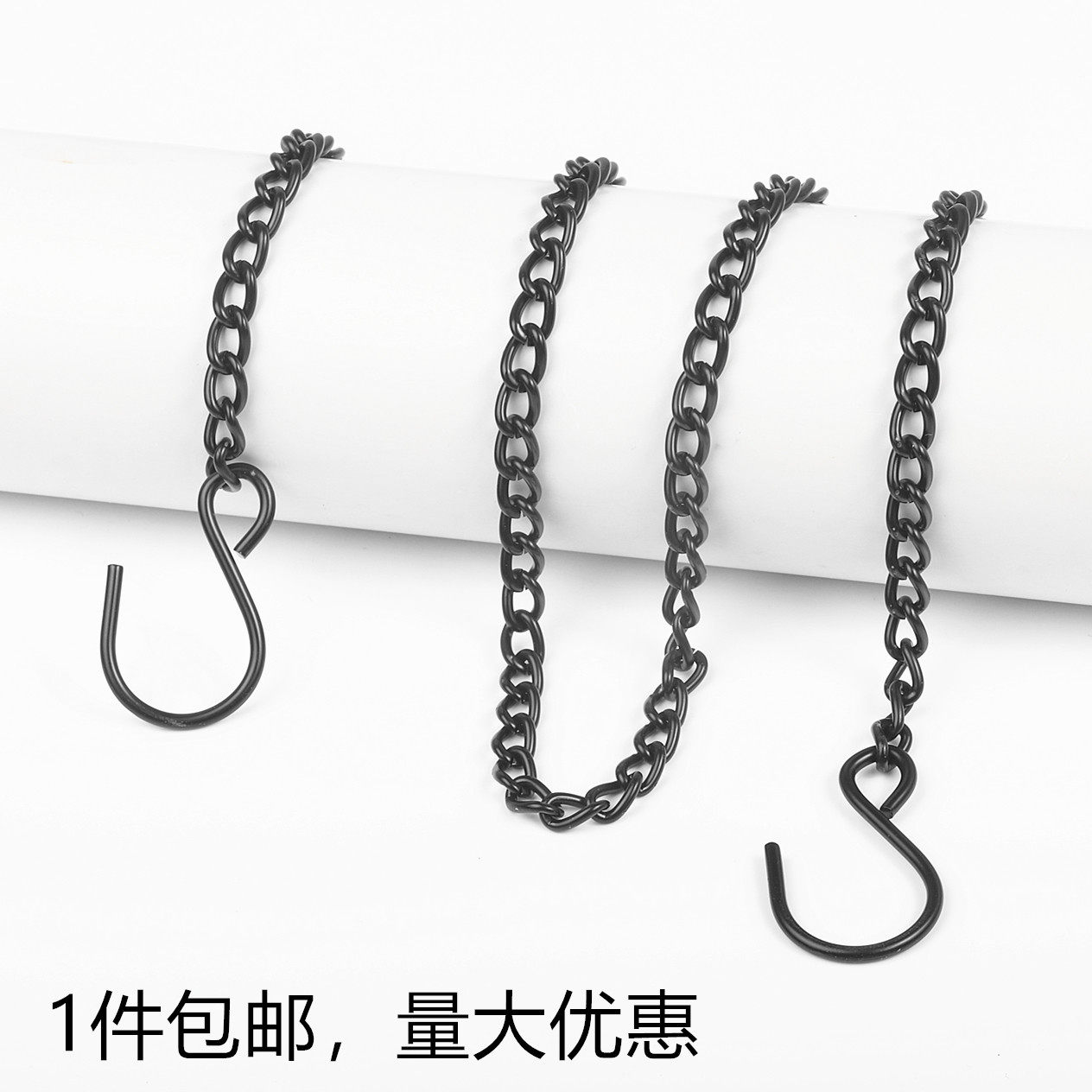 咏黑色日光灯吊链包包装饰链吊牌金属挂链铁链子科室挂链10-100cm