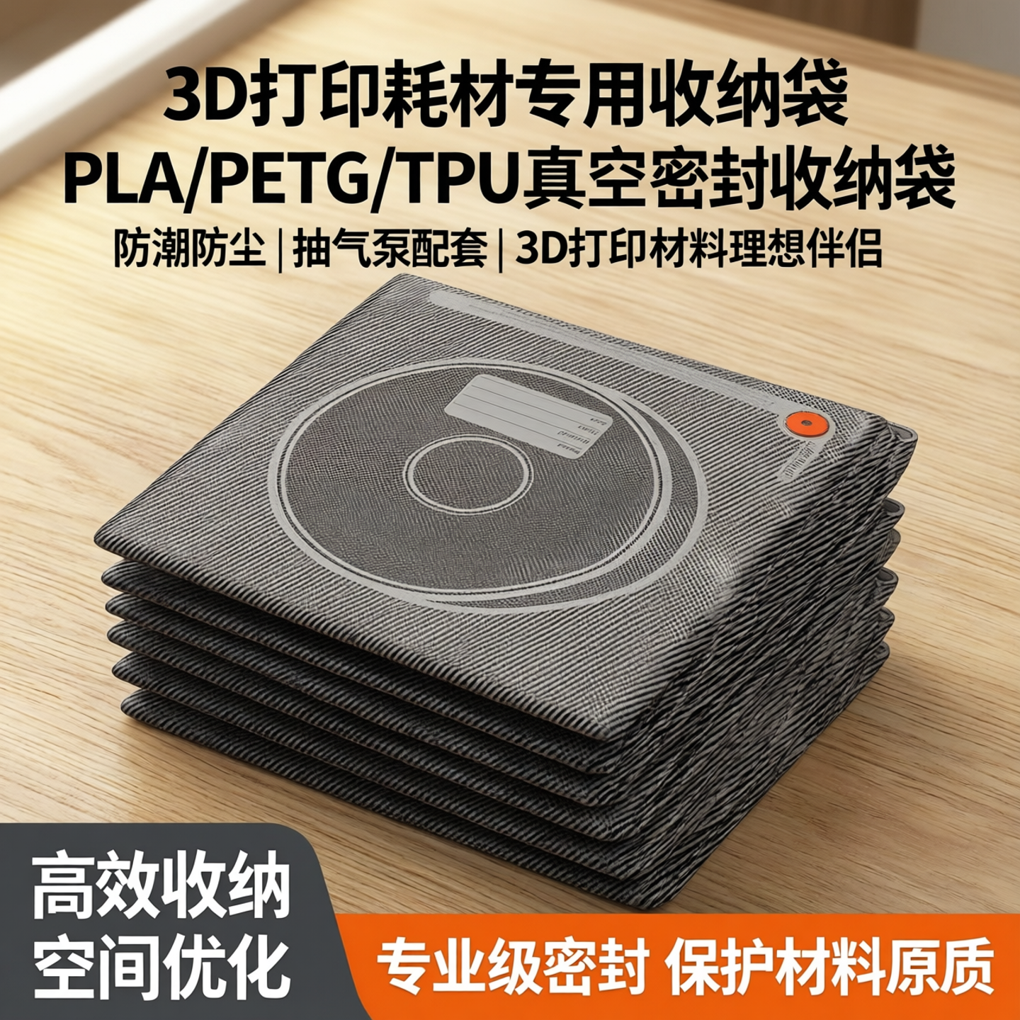 3D打印耗材真空压缩收纳袋抽气泵PLA/PETG/TPU防潮防尘