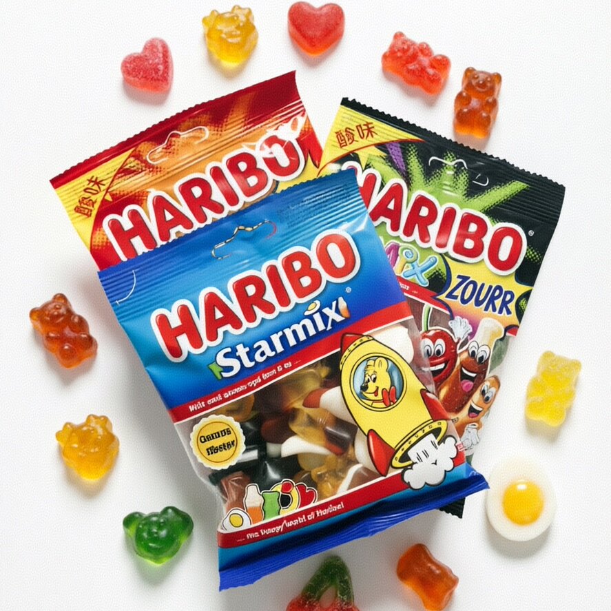 3袋装进口HARIBO哈瑞宝软糖橡皮糖混合水果可乐儿童休闲糖果零食