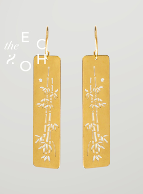 theECHO唤应「竹月 」18k镀金 独特 爆款 小众设计感 高级 耳环女