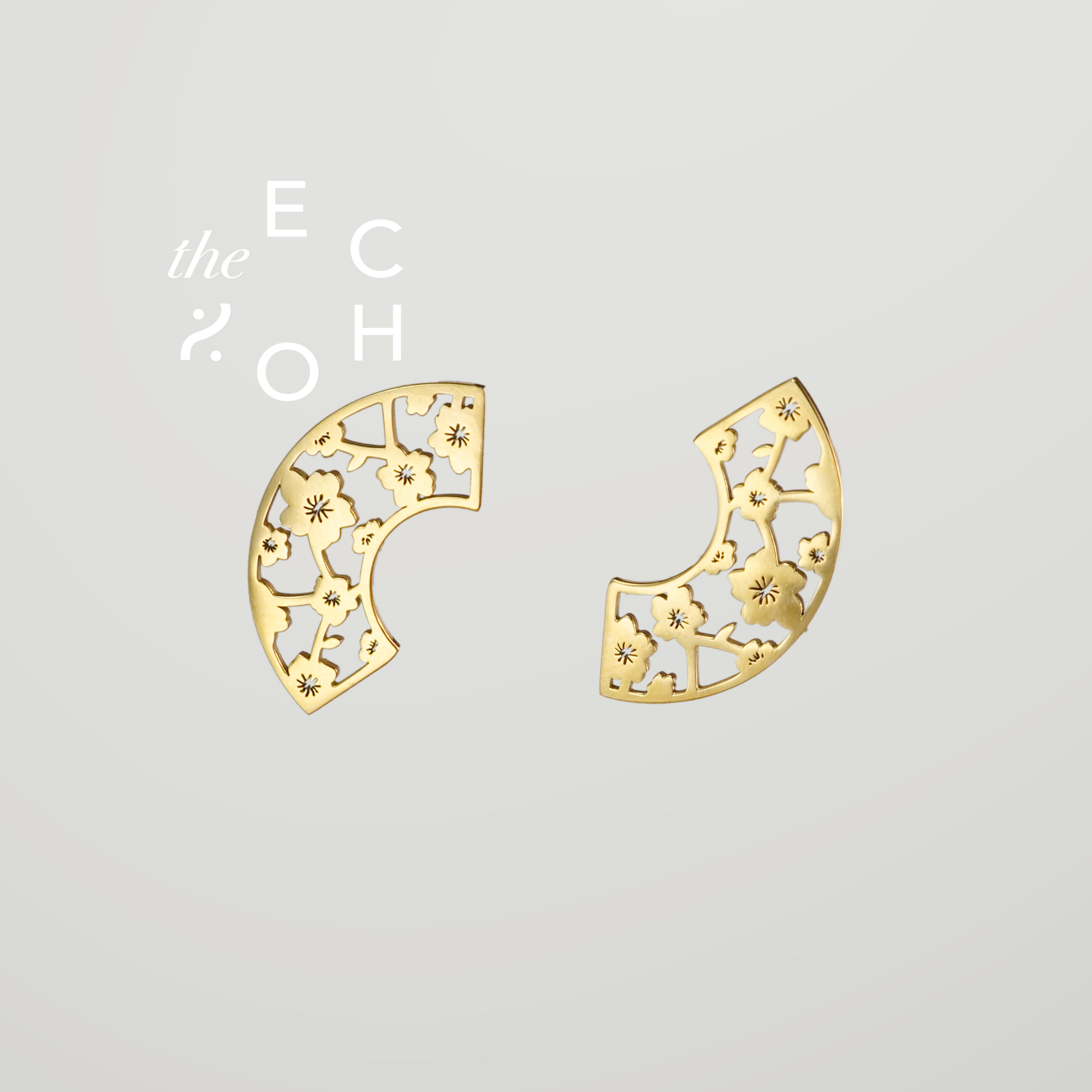 镂空设计原创18k镀金耳钉约会女