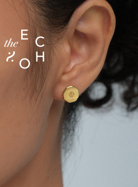 theECHO唤应「钱币」新年礼物 守财 气质 高级 18k 钛钢 耳环耳钉