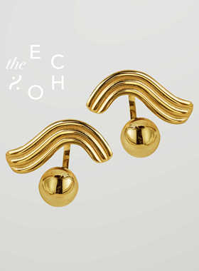 theECHO唤应「若水」金色 可拆分式耳环 约会 几何 摩登 2024新款
