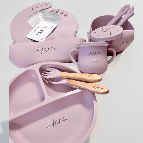 可定制刻字宝宝儿童硅胶餐具