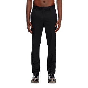 D意大利街头运动潮牌男装欧美男士修身拼接休闲西裤大码出口小众