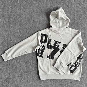 D意大利潮牌男装欧美男士宽松款OVERSIZE连帽套头小众印花卫衣