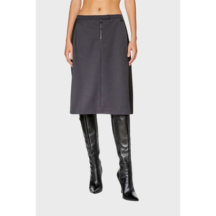 D意大利街头辣妹风潮牌女装欧美女士半身直筒H西装长裙出口小众