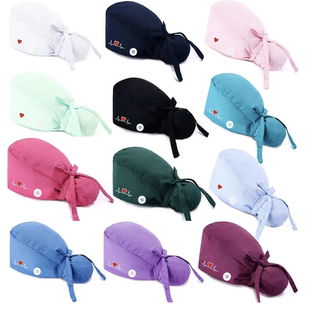 可调节手术帽护士帽男女通用绑带医生工作帽多色职业帽防尘