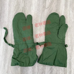 库存三指手套长布面皮手套男冬季加厚棉防寒户外寒区全指羊皮一体