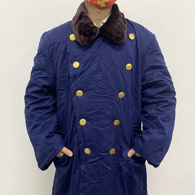 草绿涤卡大衣男士冬季防寒保暖85蓝涤卡大衣中长款东北棉大衣