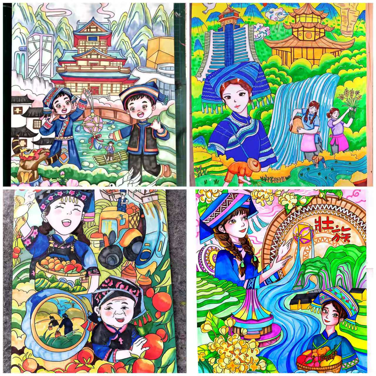 马克笔儿童画手抄报代画定制手绘