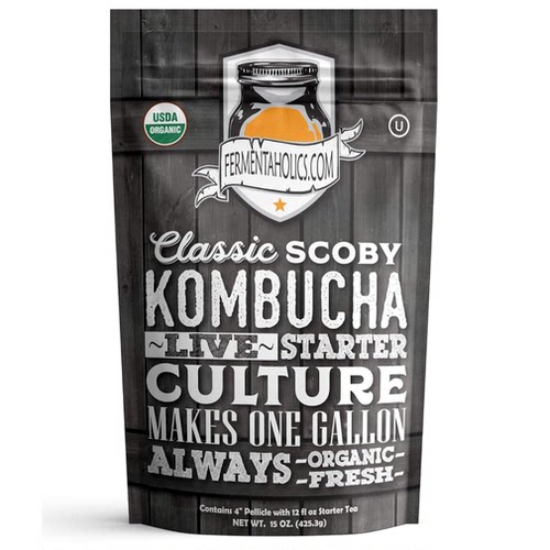 Fermentaholics Kombucha SCOBY & Starter Tea | Live, Fresh, O