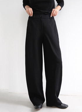 THERSTUDIO ROW24秋冬香蕉裤女羊毛半松紧腰时髦香蕉裤休闲长裤子