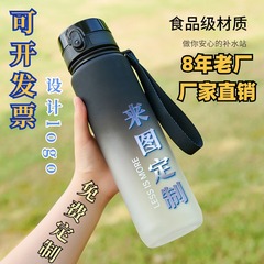 水杯大容量男生口杯高颜值磨砂水壶运动户外投篮塑料杯子定制logo