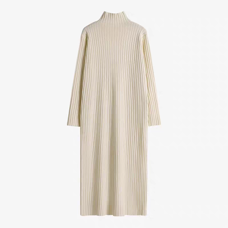 针织打底连衣裙女内搭2025新款秋冬半高领中长款气质毛衣长裙过膝