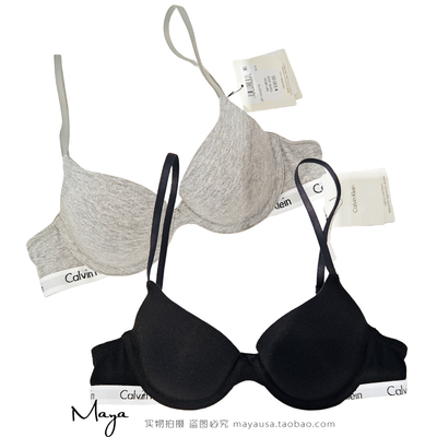 CK国内专柜代购 女士经典字母提花舒适棉质薄衬垫3/4文胸QP1063A
