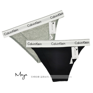 MAYA美国Calvin Klein CK女士莫代尔棉性感Tanga三角丁字裤QF4977