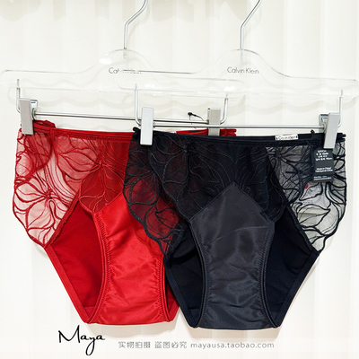 国内专柜代购 黑标系列 CK内衣25秋女士蕾丝拼接三角内裤QF8353AD