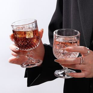 高颜值玻璃钻石红酒杯家用葡萄酒高矮脚网红杯香槟杯威士忌酒杯子