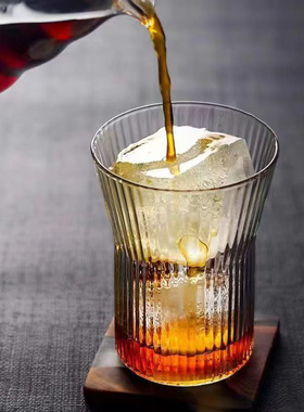 高颜值ins风束腰风琴杯咖啡杯茶杯喝水杯玻璃杯饮料果汁喝酒杯子