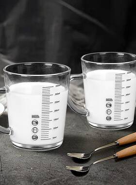 【泡奶粉量杯】爱丽丝把杯儿童水杯带盖吸管刻度玻璃杯网红牛奶杯