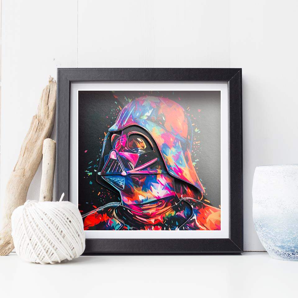 创意3D纸艺立体画星球大战达斯维达装饰画配电箱装饰画挂画手工画