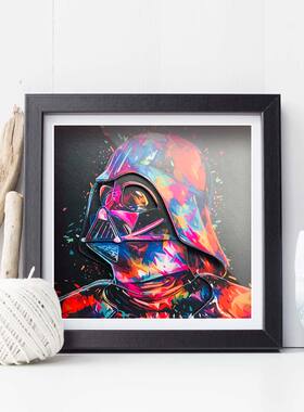 创意3D纸艺立体画星球大战达斯维达装饰画配电箱装饰画挂画手工画