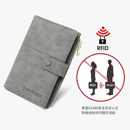PURFID防盗刷护照夹小钱包防水