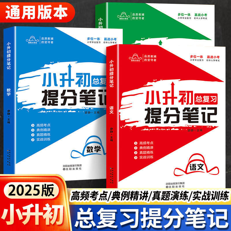 小升初总复习提分笔记语文数学英语人教版全套高频考点典例精讲真题精练实战训练小学六年级毕业复习初中入学考试总复习资料人教版