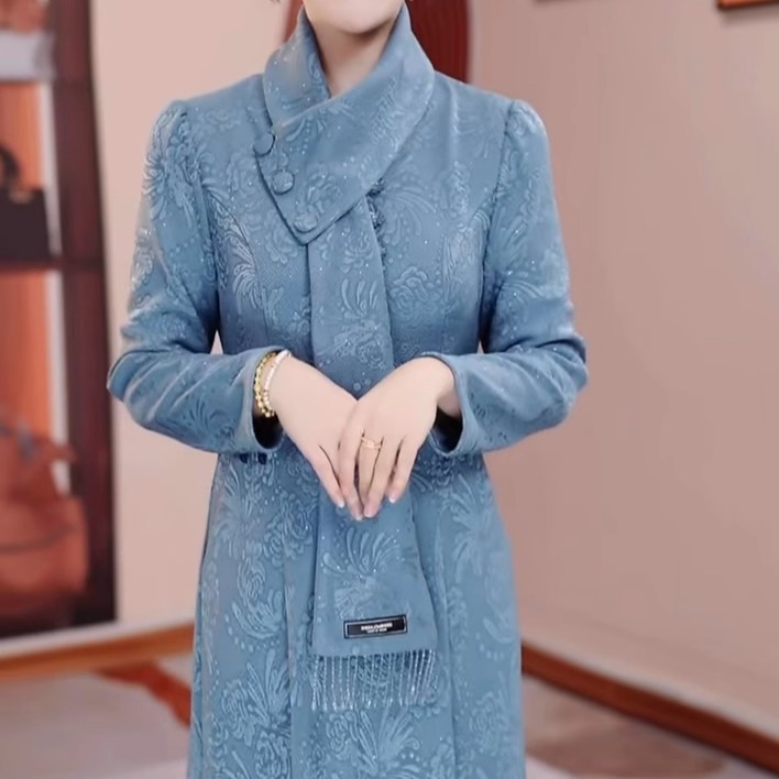 高档木雅软精纺改良旗袍礼服裙