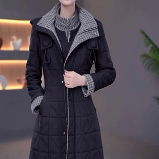 洋气保暖显瘦外套裙子女 时尚 高档蓄热棉两件套连衣裙2025冬季 新款