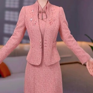 连衣裙 气质减龄洋气修身 高档雪尼尔时尚 两件套礼服裙2025秋冬新款