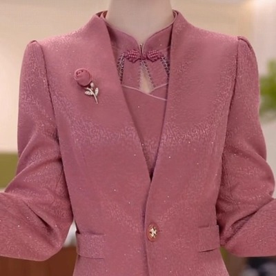 高档莱雅精纺两件套礼服裙