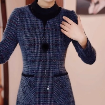 贵妃绒加厚保暖假两件拼接裙子