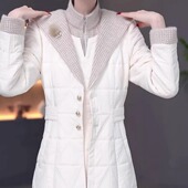 高档三防免洗蓄热棉加厚保暖两件套礼服裙2025冬新款 减龄大衣套装