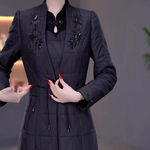 蓄热棉两件套改良旗袍礼服裙子