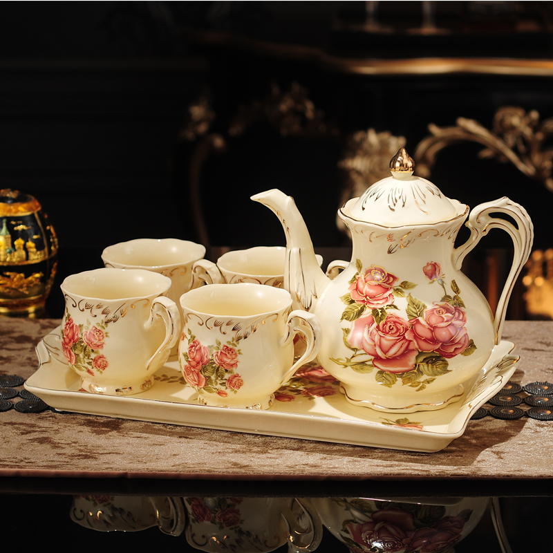 咖啡杯茶具欧式套装带托盘英式下午茶杯子北欧家用高档小奢华结婚