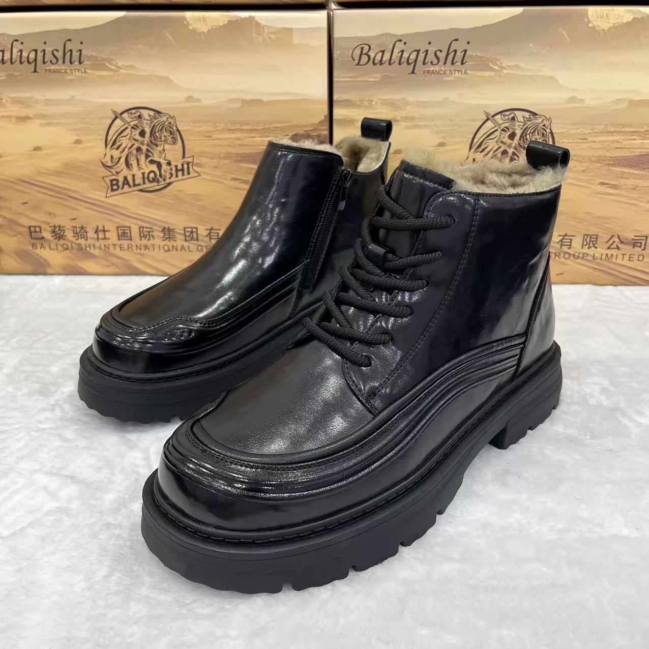 2025冬季新款男款真皮加棉商务休闲男鞋时尚潮流保暖舒适百搭防滑