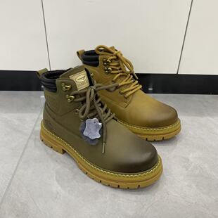 冬季新款男款真皮皮毛一体马丁短靴时尚舒适加厚保暖防滑底男鞋