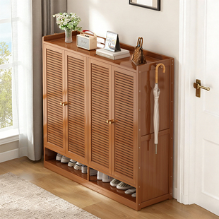家用多层竹制鞋架门口入户门厅储物收纳防尘鞋柜2026新款出租房用