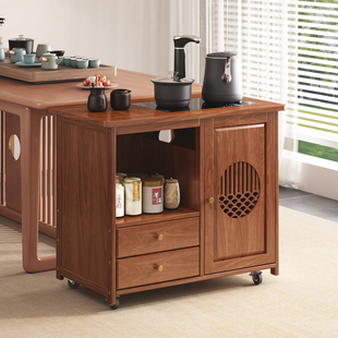实木移动茶水柜茶几烧水壶一体柜茶台茶车家用阳台小茶几茶桌边几