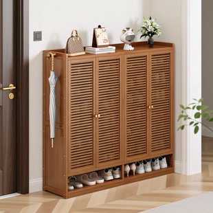 鞋架子家用门口多层入户门玄关简易鞋柜带门防尘楼道小窄出租屋用