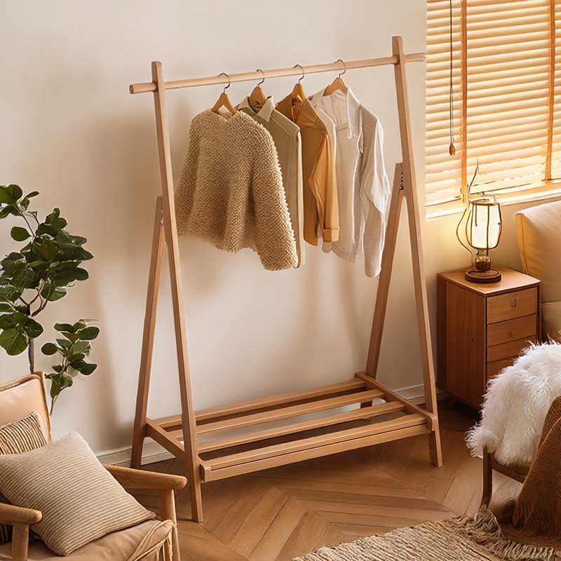 实木落地衣帽架卧室客厅简易衣架