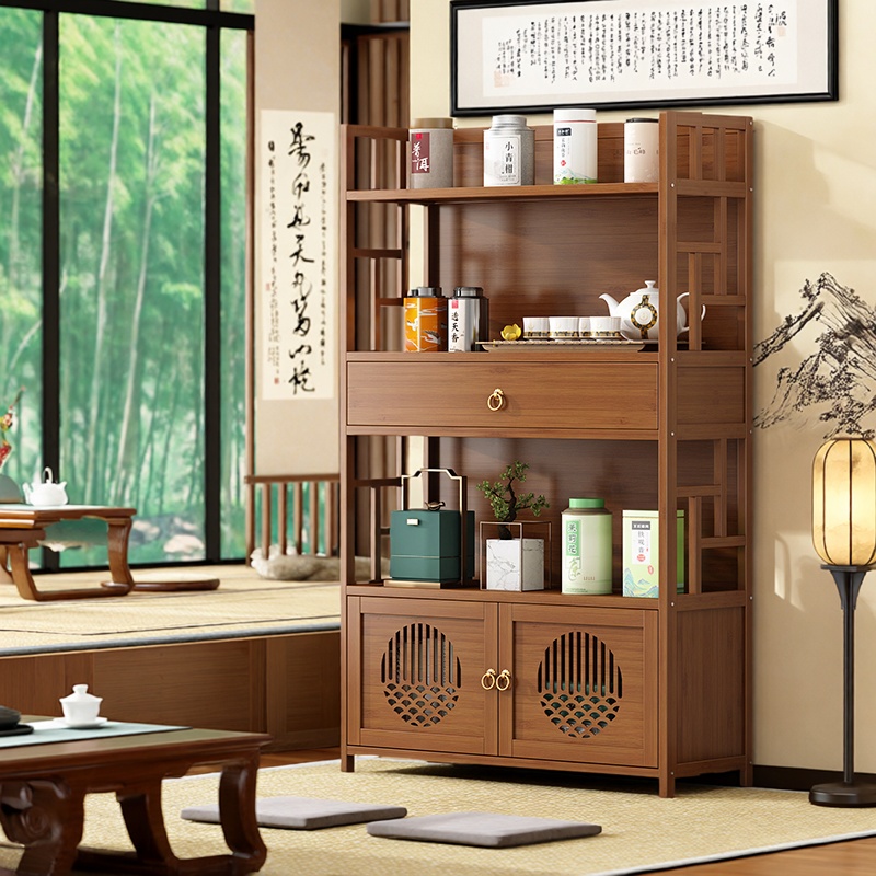 博古架新中式茶叶展示柜茶水柜子