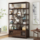 博古架实木中式 茶叶展示柜办公室茶架子置物架茶柜茶具摆件收纳柜